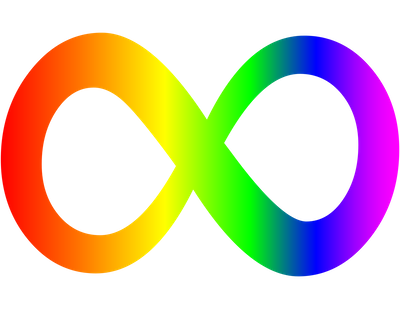 neurodivergent symbol, the rainbow infinity sign